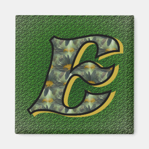 Monogramm Anfangsbuchstabe E Gänseblümchen Florale Magnet