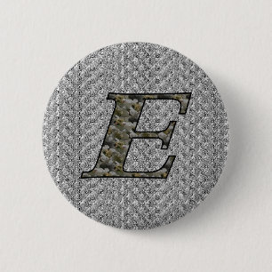 Monogramm Anfangsbuchstabe E Hortensienblüten Button