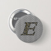 Monogramm Anfangsbuchstabe E Hortensienblüten Button (Vorne & Hinten)