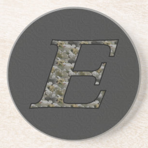 Monogramm Anfangsbuchstabe E Hortensienblüten Getränkeuntersetzer
