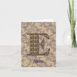 Monogramm Anfangsbuchstabe E Vintage-Blumenmuster 
