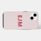 Monogramm Anfangsbuchstabe Einfach Rosé Modern iPhone Hülle (Rückseite (Horizontal))