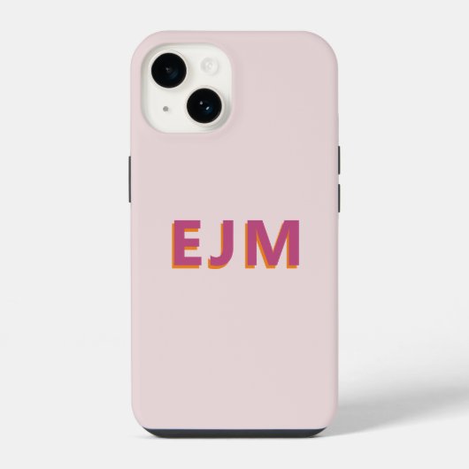 Monogramm Anfangsbuchstabe Einfach Rosé Modern iPhone Hülle (Rückseite)