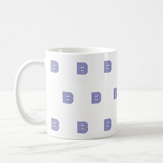 Monogramm Anfangsbuchstabe Einfaches Muster Modern Kaffeetasse (Links)