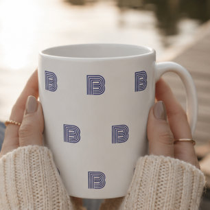 Monogramm Anfangsbuchstabe Einfaches Muster Modern Kaffeetasse