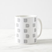 Monogramm Anfangsbuchstabe einfaches Muster modern Kaffeetasse (VorderseiteRechts)