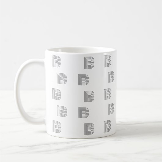 Monogramm Anfangsbuchstabe einfaches Muster modern Kaffeetasse (Links)