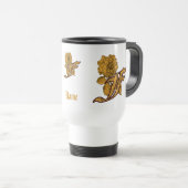 Monogramm Anfangsbuchstabe F Elegantes Gold Pfings Reisebecher (VorderseiteRechts)