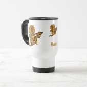 Monogramm Anfangsbuchstabe F Elegantes Gold Pfings Reisebecher (Vorderseite Links)