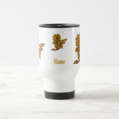 Monogramm Anfangsbuchstabe F Elegantes Gold Pfings Reisebecher (Mittel)