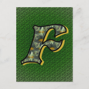 Monogramm Anfangsbuchstabe F Gänseblümchen Blumen Postkarte