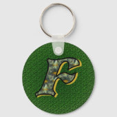 Monogramm Anfangsbuchstabe F Gänseblümchen-Blumen- Schlüsselanhänger (Rückseite)