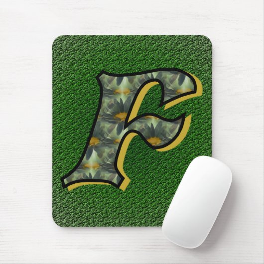 Monogramm Anfangsbuchstabe F Gänseblümchen Blumenk Mousepad (Mit Mouse)