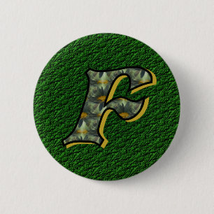 Monogramm Anfangsbuchstabe F Gänseblümchen Florale Button
