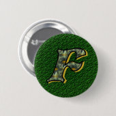 Monogramm Anfangsbuchstabe F Gänseblümchen Florale Button (Vorne & Hinten)