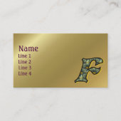 Monogramm Anfangsbuchstabe F Gänseblümchen Florale Visitenkarte (Vorderseite)