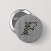 Monogramm Anfangsbuchstabe F Hortensien Blumen Button (Vorne & Hinten)