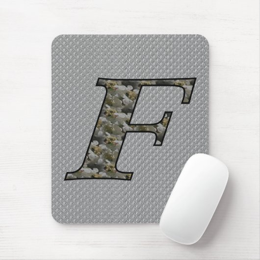 Monogramm Anfangsbuchstabe F Hortensien Blumen Mousepad (Mit Mouse)