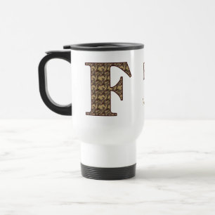 Monogramm Anfangsbuchstabe F Vintage Blumen Person Reisebecher