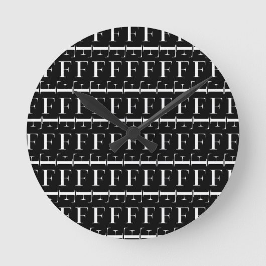 Monogramm-Anfangsbuchstabe F, wählen Runde Wanduhr (Vorderseite)