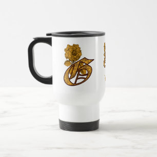 Monogramm Anfangsbuchstabe G Elegantes Gold Pfings Reisebecher