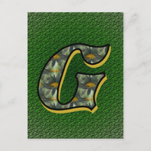Monogramm Anfangsbuchstabe G Gänseblümchen Blumen Postkarte