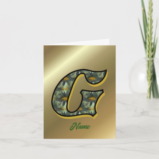 Monogramm Anfangsbuchstabe G Gänseblümchen Kunst P (Vorderseite)