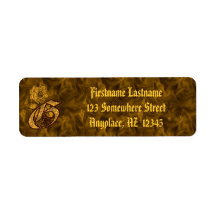Monogramm Anfangsbuchstabe G Gold Pfingstrose Rück