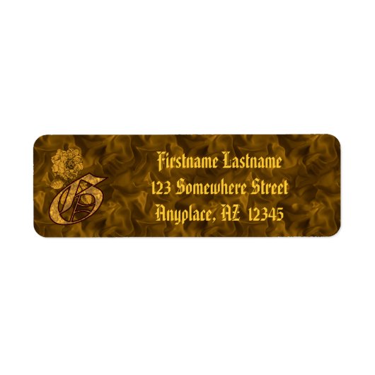 Monogramm Anfangsbuchstabe G Gold Pfingstrose Rück (Vorne)