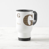 Monogramm Anfangsbuchstabe G Vintage-Blumenmuster Reisebecher (VorderseiteRechts)