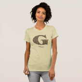 Monogramm Anfangsbuchstabe G Vintage-Blumenmuster  T-Shirt (Vorne ganz)