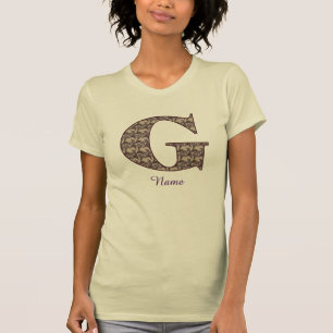 Monogramm Anfangsbuchstabe G Vintage-Blumenmuster T-Shirt