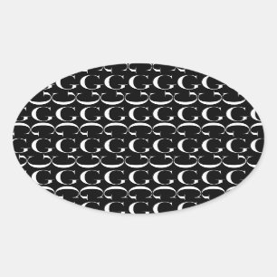 Monogramm-Anfangsbuchstabe G, wählen Ovaler Aufkleber