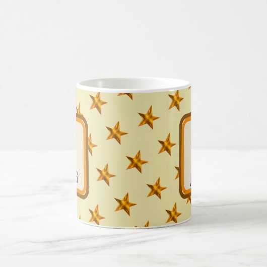 Monogramm Anfangsbuchstabe Gold Star Vorname Kaffeetasse (Mittel)