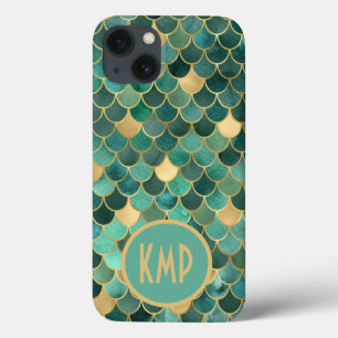 Monogramm Anfangsbuchstabe Grün Smaragd Gold Meerj Case-Mate iPhone Hülle