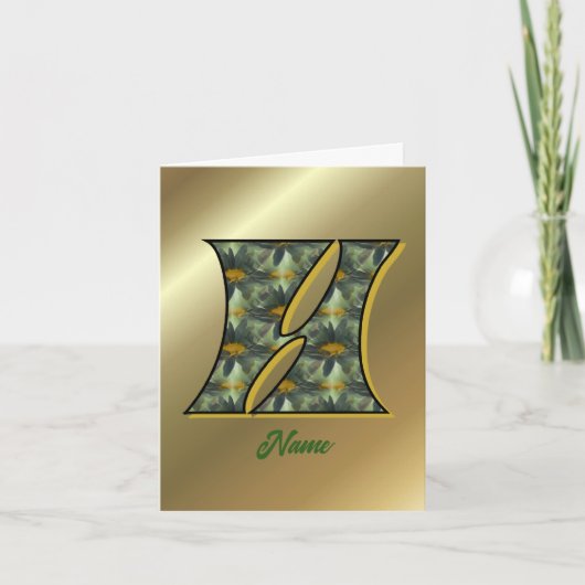 Monogramm Anfangsbuchstabe H Gänseblümchen Kunst P (Vorderseite)
