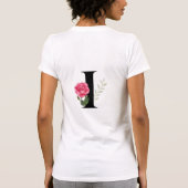Monogramm Anfangsbuchstabe I in Schwarz mit rosa R T-Shirt (Rückseite)