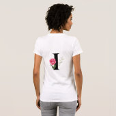 Monogramm Anfangsbuchstabe I in Schwarz mit rosa R T-Shirt (Schwarz voll)