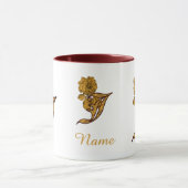 Monogramm Anfangsbuchstabe J Elegantes Gold Pfings Tasse (Zentrum)