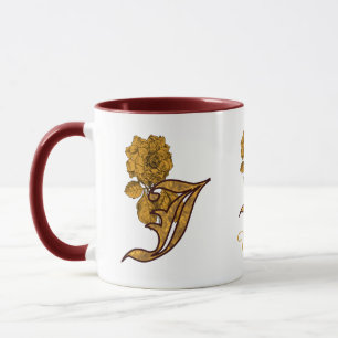 Monogramm Anfangsbuchstabe J Elegantes Gold Pfings Tasse
