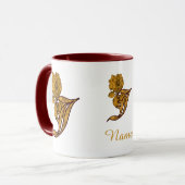 Monogramm Anfangsbuchstabe J Elegantes Gold Pfings Tasse (Vorderseite Links)
