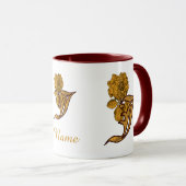 Monogramm Anfangsbuchstabe J Elegantes Gold Pfings Tasse (VorderseiteRechts)