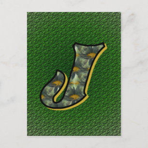 Monogramm Anfangsbuchstabe J Gänseblümchen Blumen Postkarte