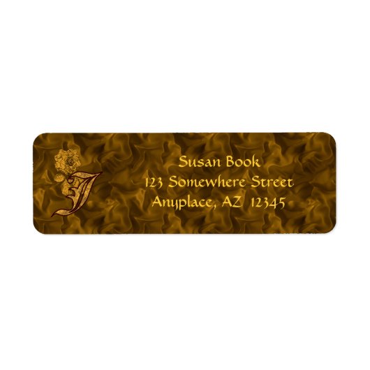 Monogramm Anfangsbuchstabe J Gold Pfingstrose Rück (Vorne)