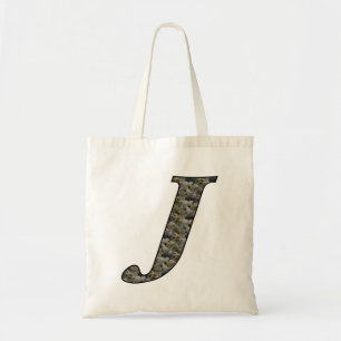 Monogramm Anfangsbuchstabe J Hortensienblüten Tragetasche