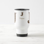 Monogramm Anfangsbuchstabe J Vintage-Blumenmuster Reisebecher (Mittel)