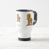 Monogramm Anfangsbuchstabe K Elegantes Gold Pfings Reisebecher (VorderseiteRechts)