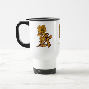 Monogramm Anfangsbuchstabe K Elegantes Gold Pfings Reisebecher