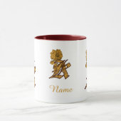 Monogramm Anfangsbuchstabe K Elegantes Gold Pfings Tasse (Zentrum)