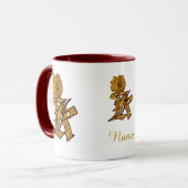 Monogramm Anfangsbuchstabe K Elegantes Gold Pfings Tasse (Vorderseite Links)